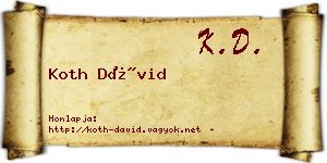 Koth Dávid névjegykártya